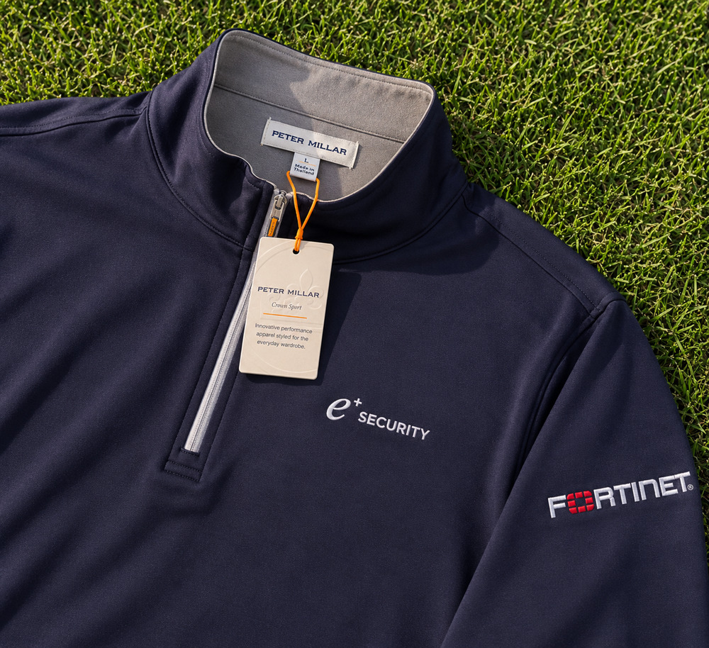 Peter Millar Crown Sport Perth 1/4 Zip Fortinet E Security Men's L NWT $135